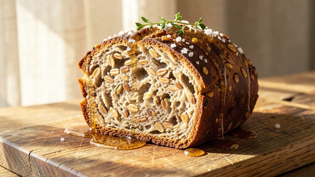 9-Grain Honey Oat Bread Recipe: Nutty Crunch and Open Crumb Magic with Sweet Honey Depth