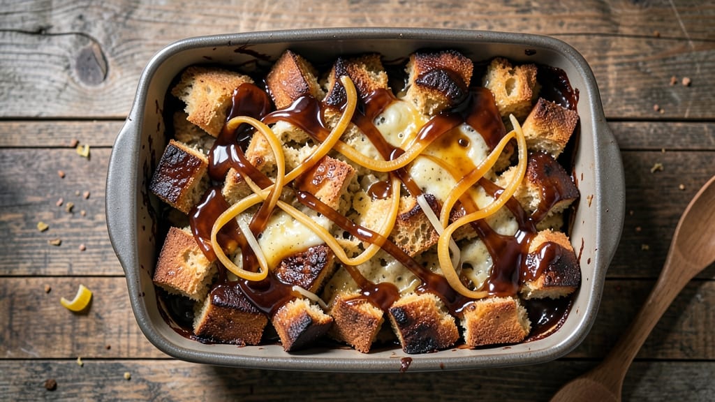 B Sweet Bread Pudding Recipe: Bourbon-Kissed Layers With Vanilla-Cream Cheese Swirl