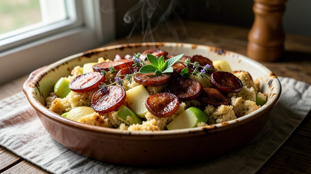 Apple and Sausage Cornbread Stuffing Recipe: Smoky-Sweet Crumb With Crispy Edges