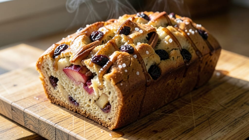 Apple Cinnamon Raisin Bread Recipe: Warm Spiced Apple Filling With Crusty Top